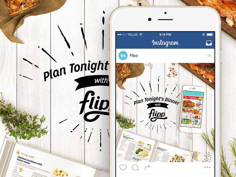 Flipp Instagram Ad ad app branding graphic identity instagram marketing rustic wood