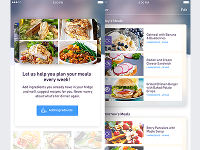 Preppé le Pew - Meal Planner app food meals mobile planning purple ui ux