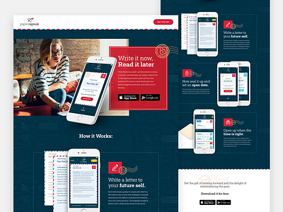 Paper Capsule App Site app landing page mail marketing product responsive web design website wip