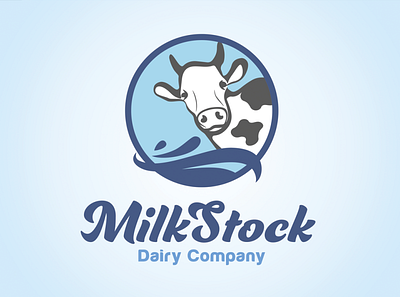 MilkStock - Dairy Company Logo agriculture logo brand design brand identity branding company logo cow dairy farm farming label design livestock logo design milk organic food