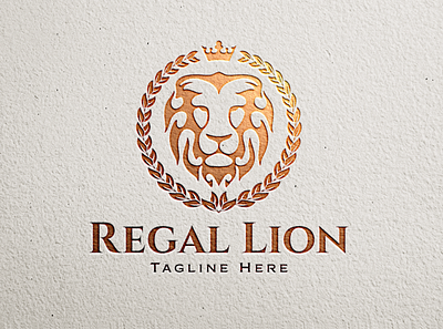 Regal Lion Logo brand design brand identity branding crest logo heraldry laurel wreath lion logo logo design luxury brand luxury logo real estate vintage logo