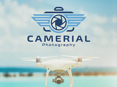 Camerial - Drone Photography Logo aerial brand design brand identity camera logo drone logo flying lens logo design photographer photography logo studio logo wing