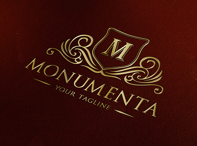 Monumenta - Classy Logo Design classic coat of arms crest logo heraldry logo design luxury brand luxury logo monogram logo ornament real estate logo shield logo vintage logo