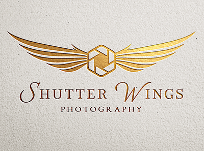 ShutterWings Photography Logo aerial photography agency logo brand design brand identity branding camera logo drone logo elegant logo logo design luxury logo photographer photography photography logo wings logo