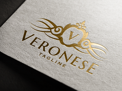 Veronese - Luxury logo design brand identity branding crest logo feminine logo heraldry logo design luxury brand luxury logo real estate logo shield logo vintage logo