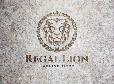 Lion Head Logo brand design brand identity crest logo heraldry laurel wreath lion head lion logo logo design luxury brand luxury logo real estate logo vintage logo