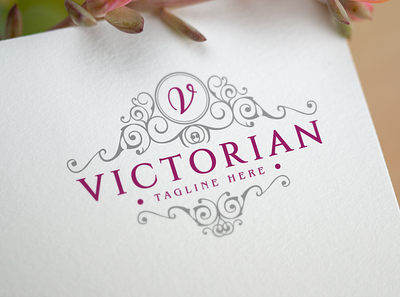 Victorian - Luxury Vintage Logo beauty logo boutique logo brand design branding feminine logo logo design luxury brand luxury logo monogram logo ornament vintage logo