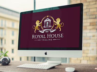 Royal House - RealEstate Logo agency branding brand design branding crest logo heraldry house logo lion logo logo design luxury brand luxury logo real estate logo vintage logo