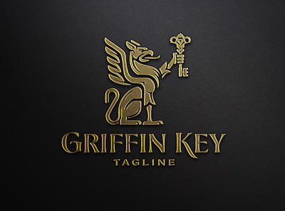 Griffin Key Logo Design agency logo brand identity branding crest elegant logo griffin heraldry key logo logo luxury brand luxury logo real estate realtor logo vintage logo