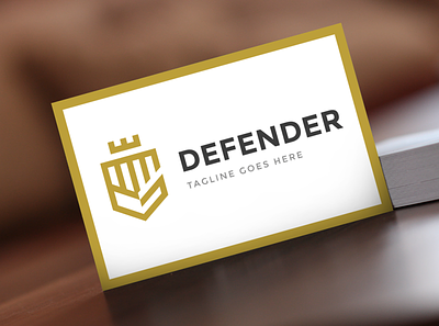 Defender - Shield Logo brand design branding company logo corporate identity crest finance graphic design insurance investment lineart logo design modern logo security shield logo technology