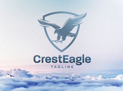 Crest Eagle Logo aerial aviation logo bird logo branding company logo corporate branding crest drone logo eagle logo falcon logo flying logo design modern logo shield logo
