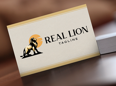 Real Lion Logo brand identity branding classy logo company branding elegant logo finance hotel lion logo logo design logo template luxury logo real estate realtor logo