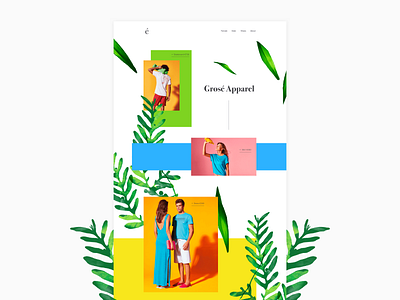 Fashion Website apparel colorful fashion flowers green orange tropical ui uiux website