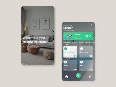 Smart Home Applications android design branding business concept design glass effect smart home app smarthome smartphone trending ui