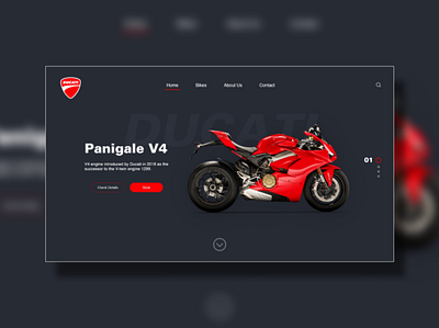 Ducati concept creative design design landing page ui user user interface web design web ui website