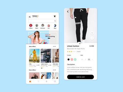 TREND'Z , Online Shopping App app uidesign