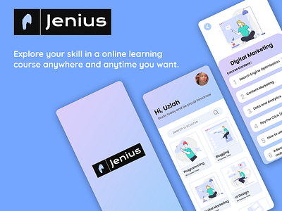 Jenius - Online Learning App app design apps design design figma mobile app mobile design ui ui ux ux