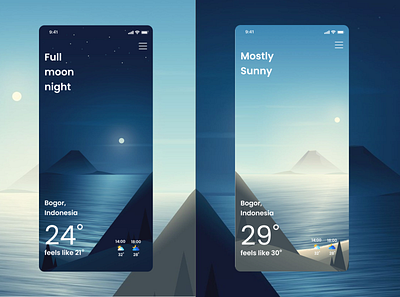 Weather App - mountain app ui ux weather weather app