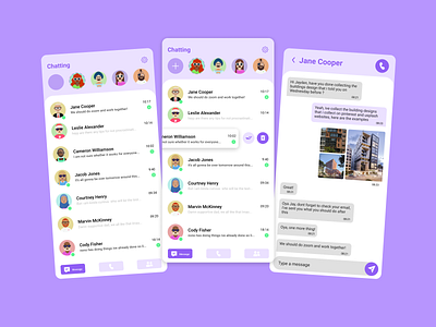 Chatting App app chat chatting chatting app design figma mobile mobile app purple ui ui ux ux