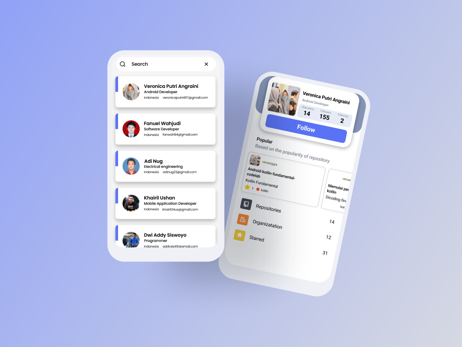 Github App by Uzlah P on Dribbble