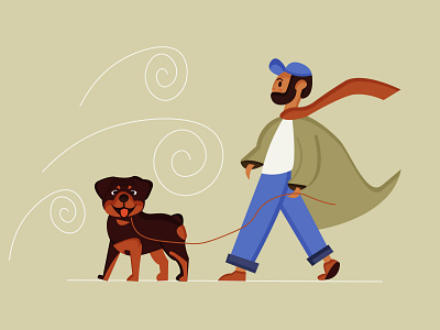 A man with a dog app art best friends dog flat flat illustration graphic design illustration illustrator man minimal vector vector illustration