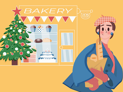 Bakery adobe illustrator app bakery digital flat flat illustration girl graphic design illustration illustrator vector vector illustration website