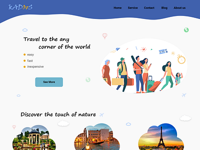 tourism Landing page design illustration landing page ui web website website ui