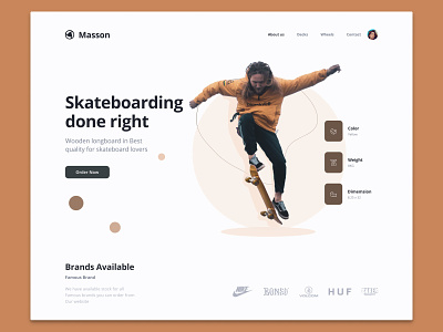 Skateboard UI design ui