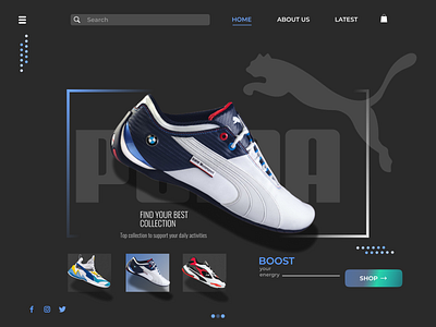 PUMA 👟 brand branding design dribble e commerce fashion homepage landing page product puma purchase shoes shoes website store trend ui ux