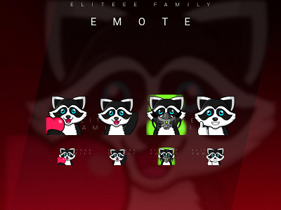 RACOON animals badges cartoon chibi art cute design discord emote emotes illustration logo racoon racoons streamer streaming subbadges twitch twitch emotes vector art