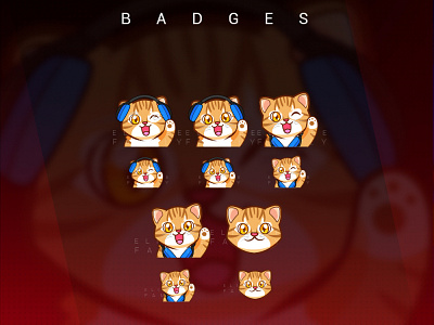 CATS animals badge design badges cat cats chibi art cute emotes gamers mascot streamers streaming twitch vector vector illustration