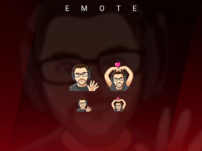 LOVE EMOTES badges cartoon chibi art custom emotes cute emote design discord emotes emotes for twitch hi emotes illustration logo love emotes streamer streaming twitch twitch emotes ui