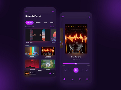 Music Player Exploration app art branding design figma glassmorphism gradient minimal mobile app music musicplayerui typography ui ux