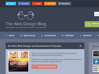 The Web Design Blog 2013 (Coming Soon) blog design blog glasses the web design blog