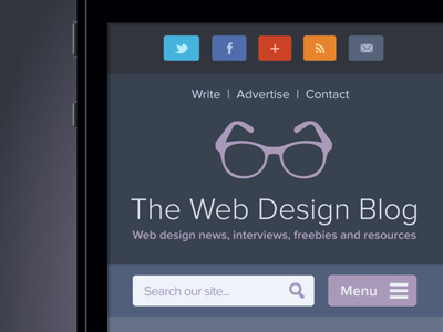 The Web Design Blog Mobile Website (with full screen preview) blog glasses mobile responsive web design