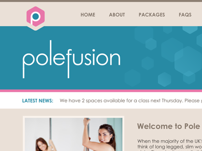 Pole Fitness Website Mockup