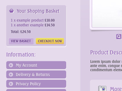 Beading E-commerce Sidebar e commerce lilac purple