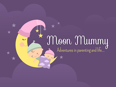 Moon Mummy Logo hat moon mummy purple sleep stars