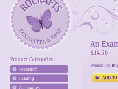 Papercraft And Beading Logo butterfly e commerce lilac logo