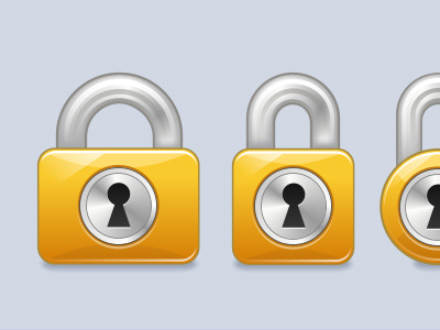 Lock Icons gold icons key lock metal silver