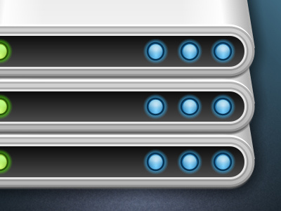 Stacked Hard Drives Icon blue green hard drive icon lights