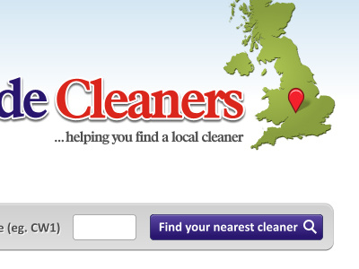 Domestic Cleaner database blue map pin red uk