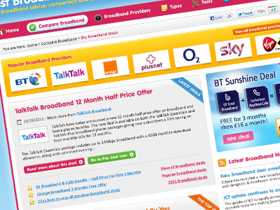 Broadband Comparison Concept Design bold broadband concept design pink