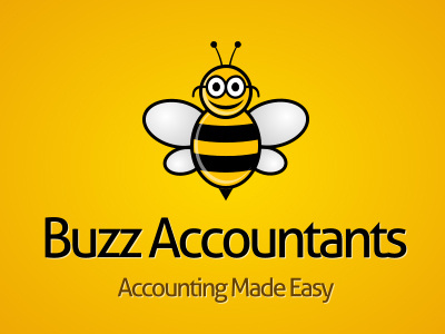 Buzz Accountants Logo Mockup accountants bee black buzz yellow