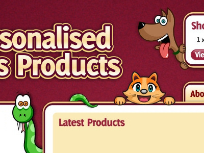 Old Client Mockup animals cartoon maroon purple