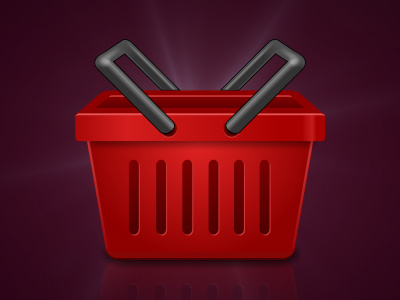 Red Shopping Basket Icon icon red shopping basket