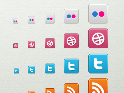 Social Network Icons dribbble flickr icons rss social network twitter