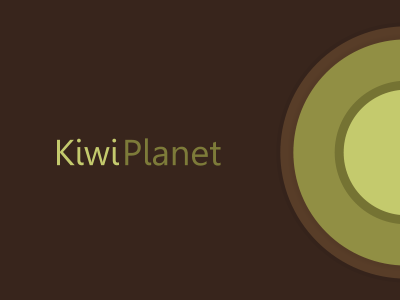 Kiwi Planet Logo brown fruit green kiwi logo planet