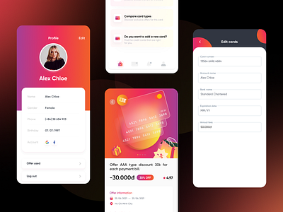 Visa card Promo App app design mobile ui