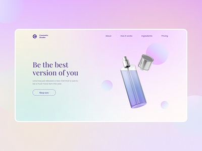 Cosmetics Landing Page Luxurious Concept branding cosmetics design illustration landing page ui